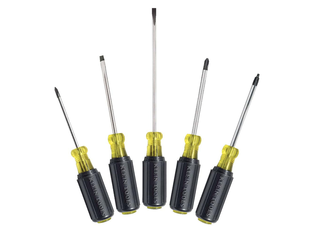 Klein Tools Phillips and Square Screwdriver Set Slotted 5Piece Black/Yellow 85445