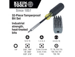 Klein Tools Screwdriver w/32-Piece Tamperproof Bit Set Magnetic 32510