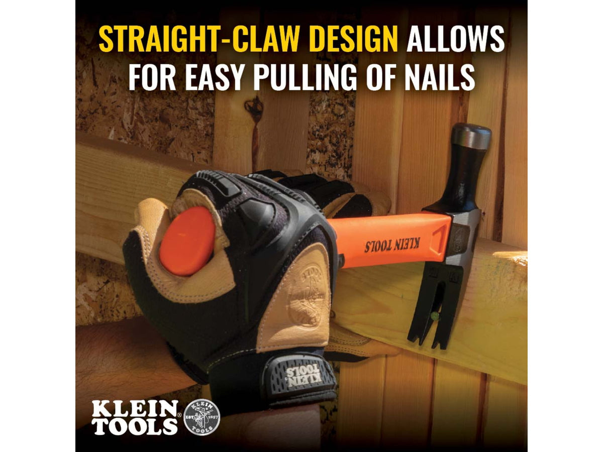 Klein Tools Straight-Claw Hammer 18oz 15In Orange/Black