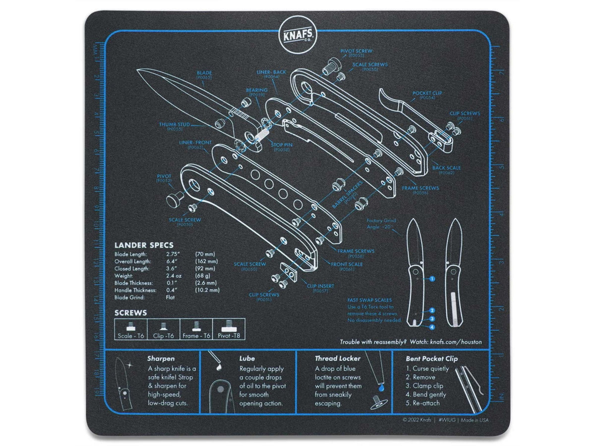 Knafs Lander 1 Knife Shop Mat/Mouse Pad Black