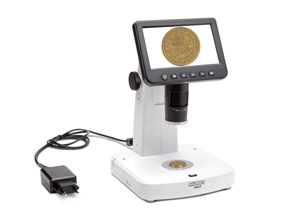 Konus Zoom Digital Microscope 10x-300x w/ LCD Screen White 5024