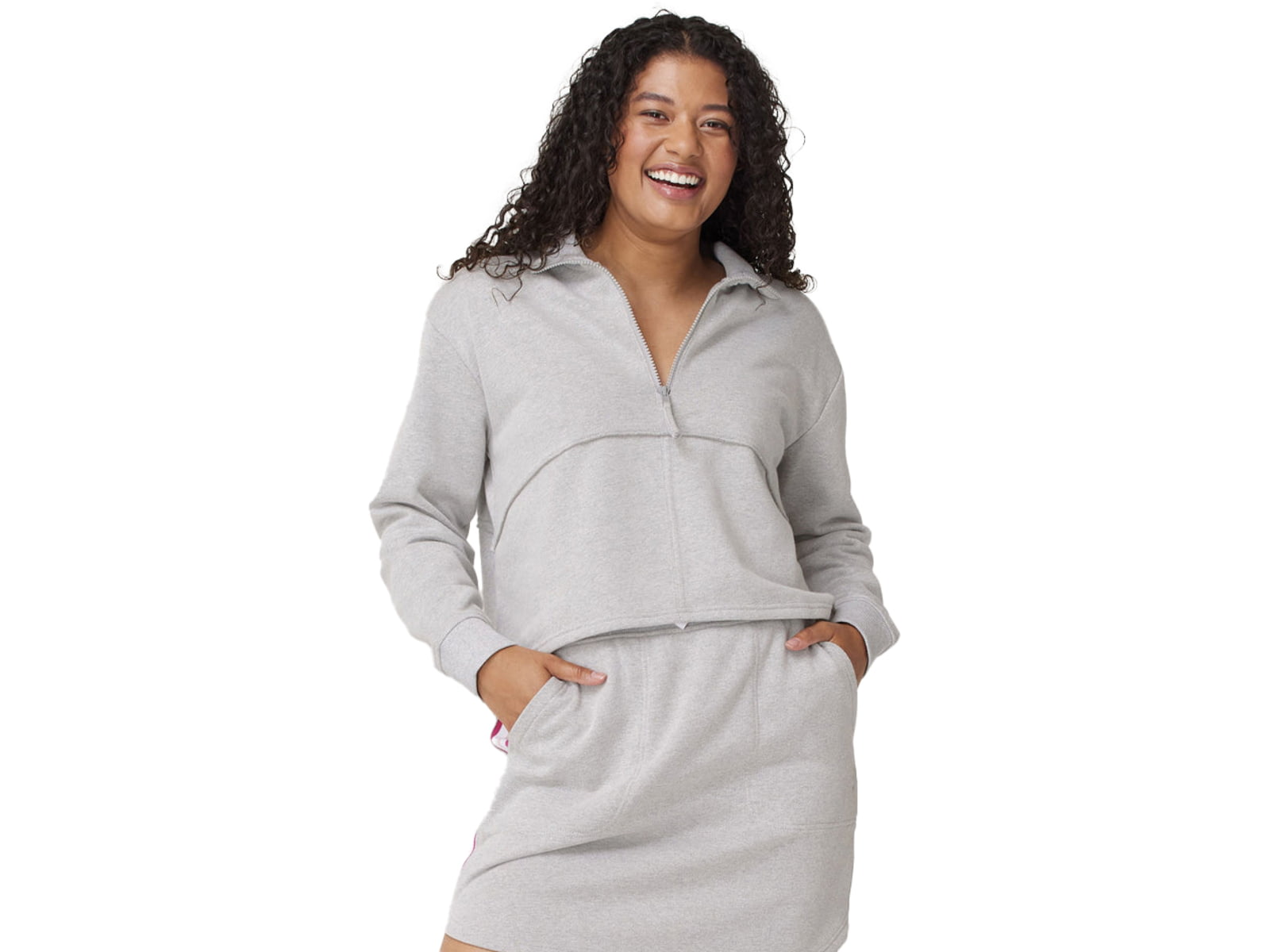 Krimson Klover Holly 1/2 Zip Shirt - Women's Mid HTR Grey