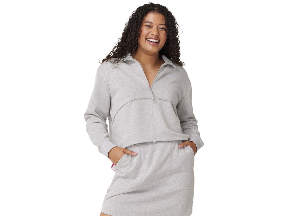 Krimson Klover Holly 1/2 Zip Shirt - Women's Mid HTR Grey