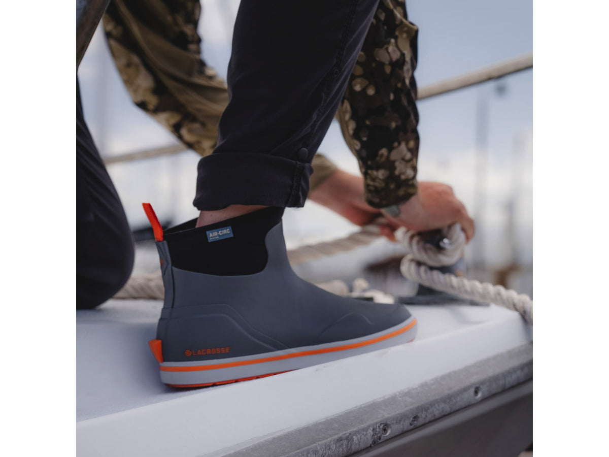 LaCrosse Footwear Alpha Deck Boots 6in - Men's 9.5 US Wide Width Gray/Orange