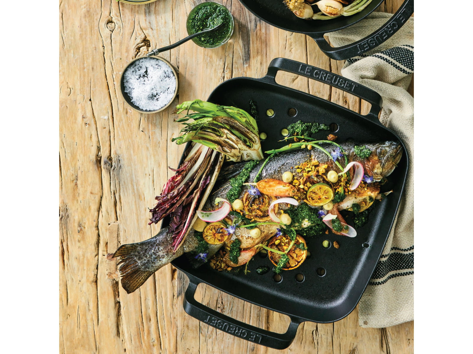 Le Creuset Alpine Outdoor Collection Square Grill Basket Matt Black