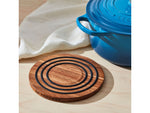 Le Creuset Magnetic Wooden Trivet - Acacia Wood w/ Black Silicone Rings 8in 47009000001001