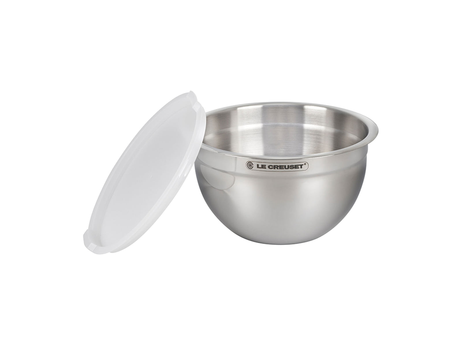 Le Creuset Nested Mixing Bowls w/ Nonslip Silicone Base & Plastic Air Tight Lids Steel