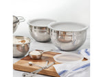 Le Creuset Nested Mixing Bowls w/ Nonslip Silicone Base & Plastic Air Tight Lids Steel
