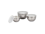 Le Creuset Nested Mixing Bowls w/ Nonslip Silicone Base & Plastic Air Tight Lids Steel