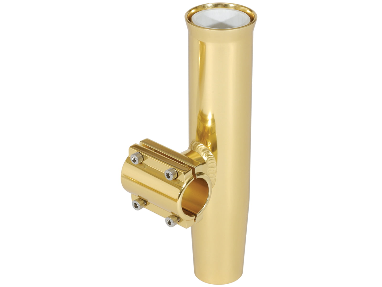 Lee's Tackle Clamp-On Rod Holder - Gold Aluminum - Horizontal Mount - Fits 1.315" O.D. Pipe