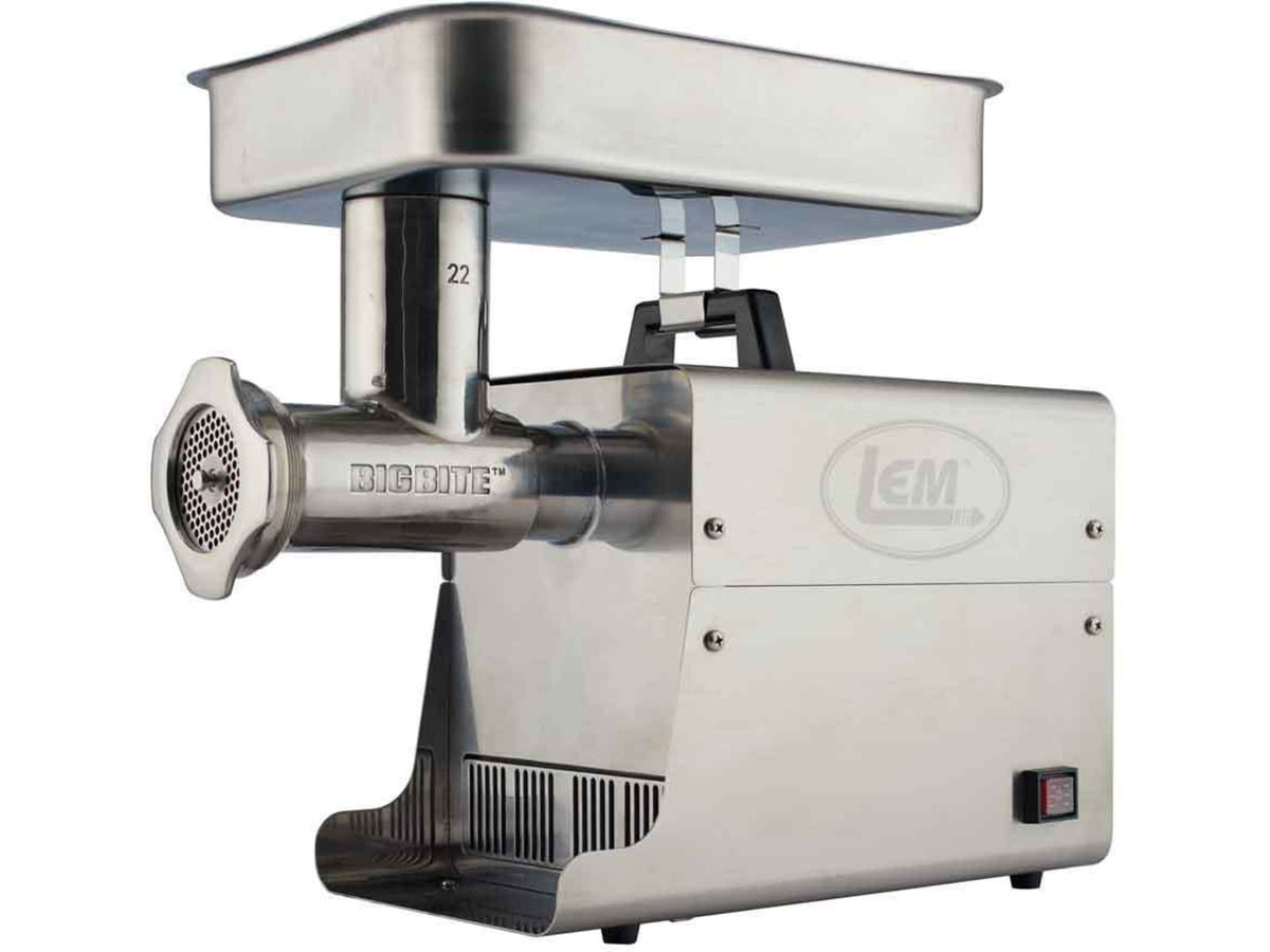 LEM Products Big Bite #22 1HP Stainless Steel Electric Grinder Stainless