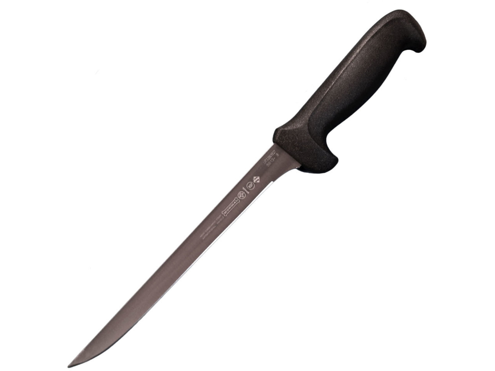 LEM Products Mundial 8in Filet Knife High-Carbon Stain Free Steel Blade Polypropylene Black Handle