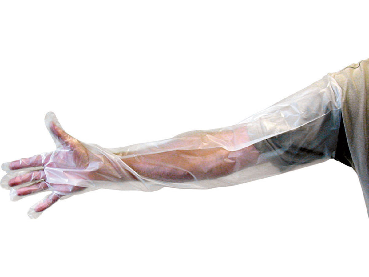 LEM Products Shoulder Length Poly Gloves 6 pair Clear 83