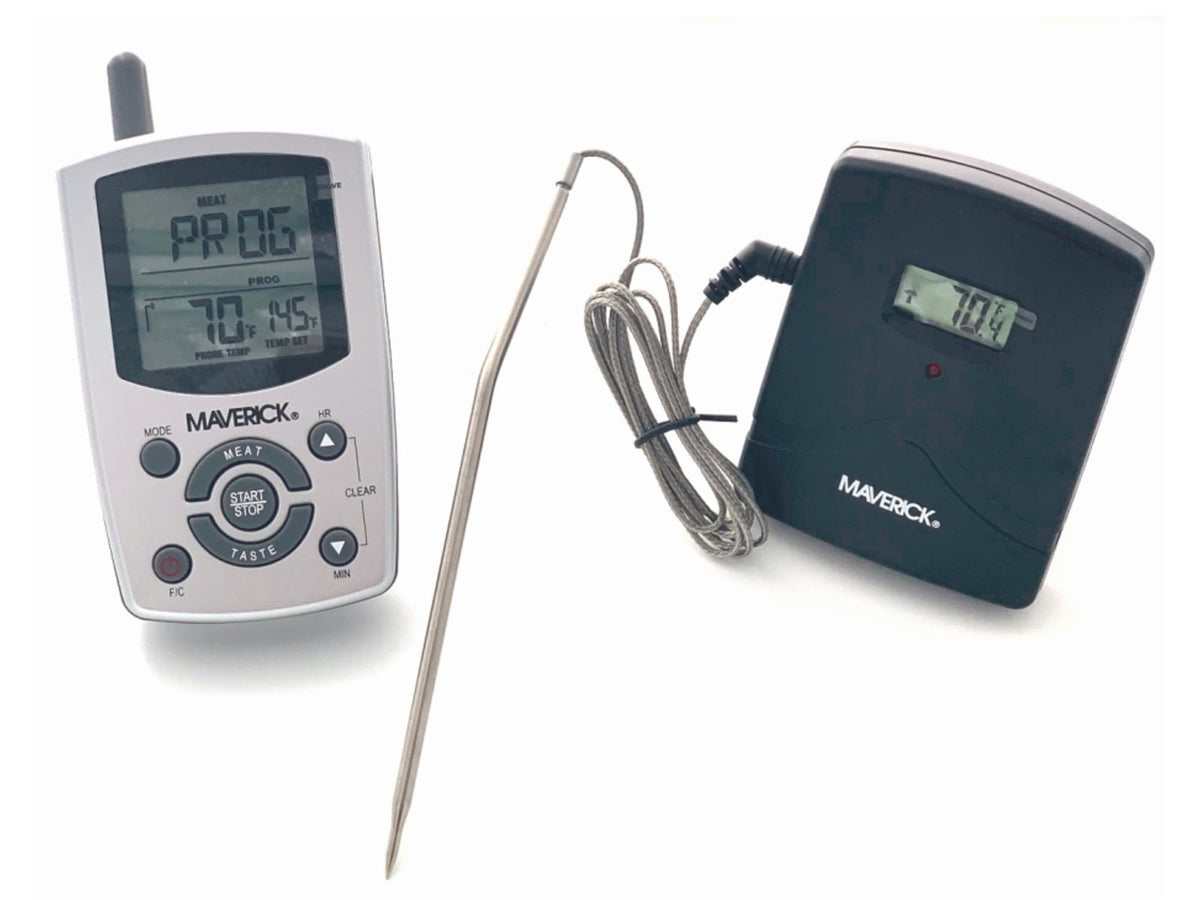LEM Products Thermometer w/ Remote Timer and Alarm Black Thermometer White Alarm 601