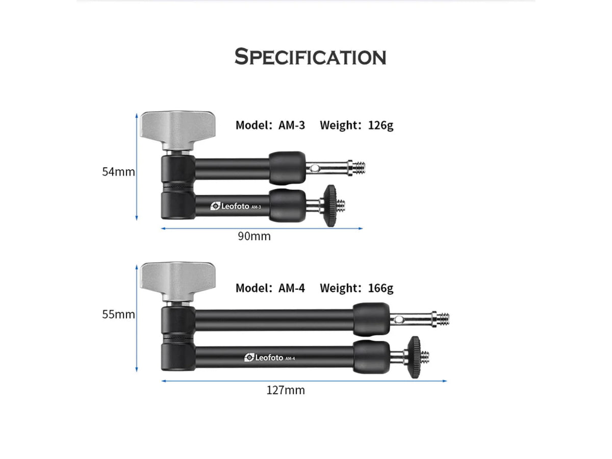 Leofoto AM-4 Versa Magic Arm Multi-Purpose Accessory w/ 1/4th Mounting Screws