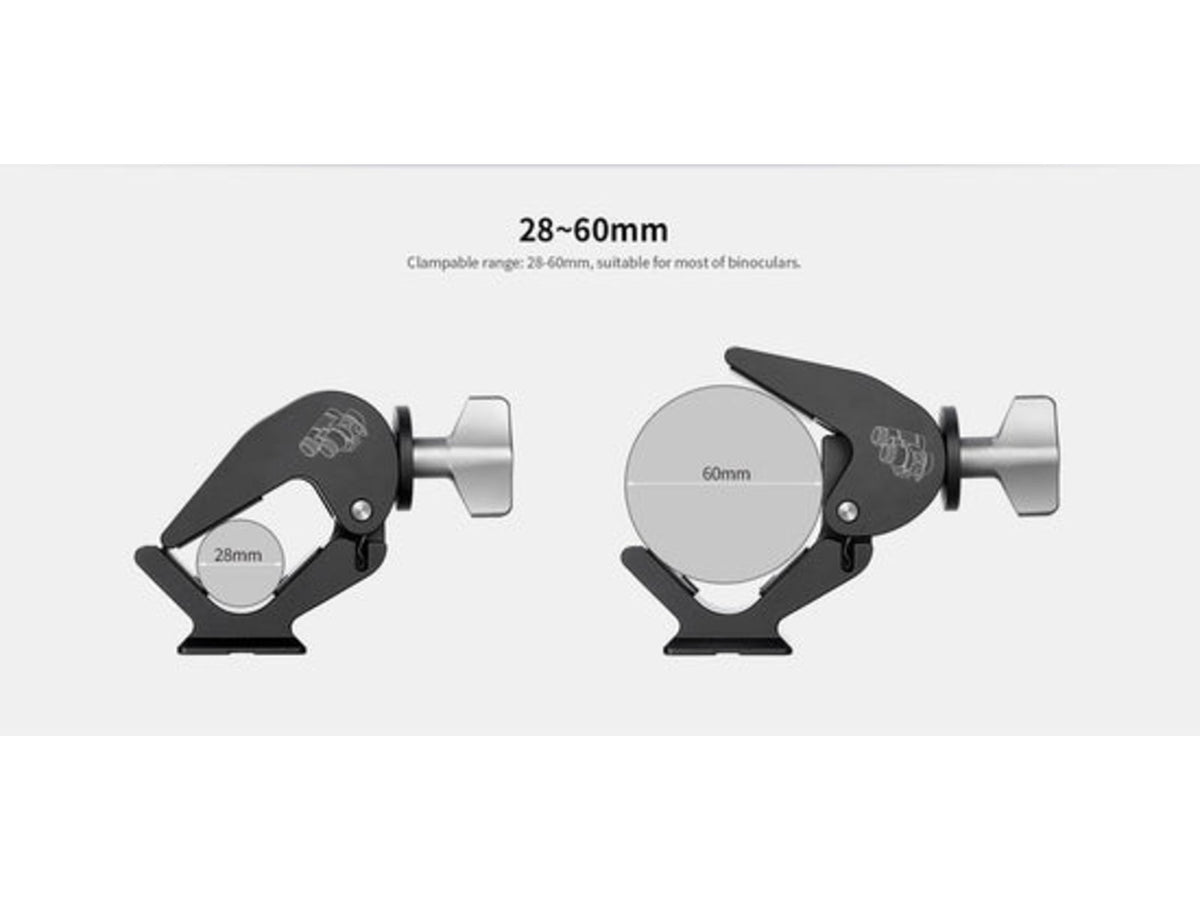 Leofoto BC-02 Binoculars Adapter ARCA Style Dovetail Standard 28-60mm dia. Black BC-02