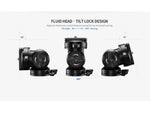 Leofoto BV-1 Mini Fluid Head for Optics w/Handle Arca Compatible Black