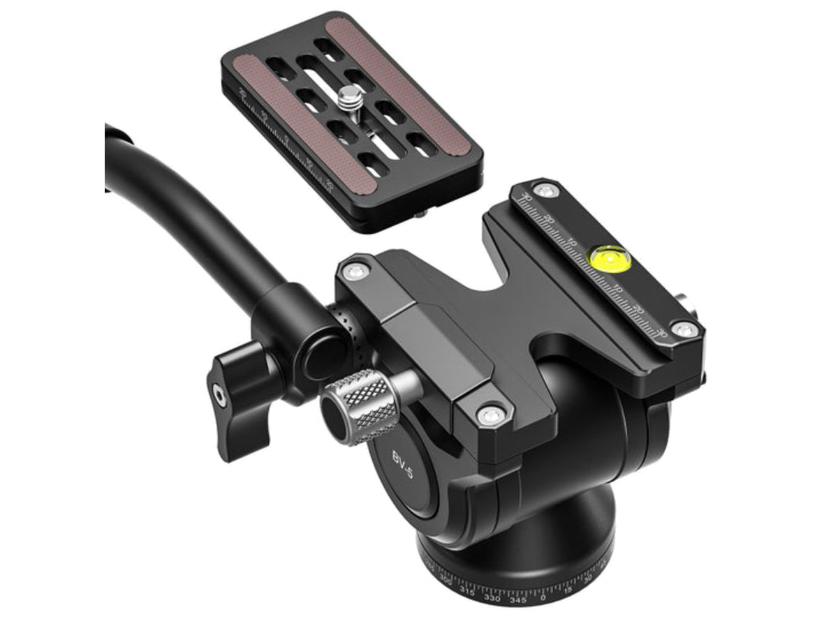 Leofoto BV-5B Mini Fluid Head for Optics w/ Shorter Handle Arca Black
