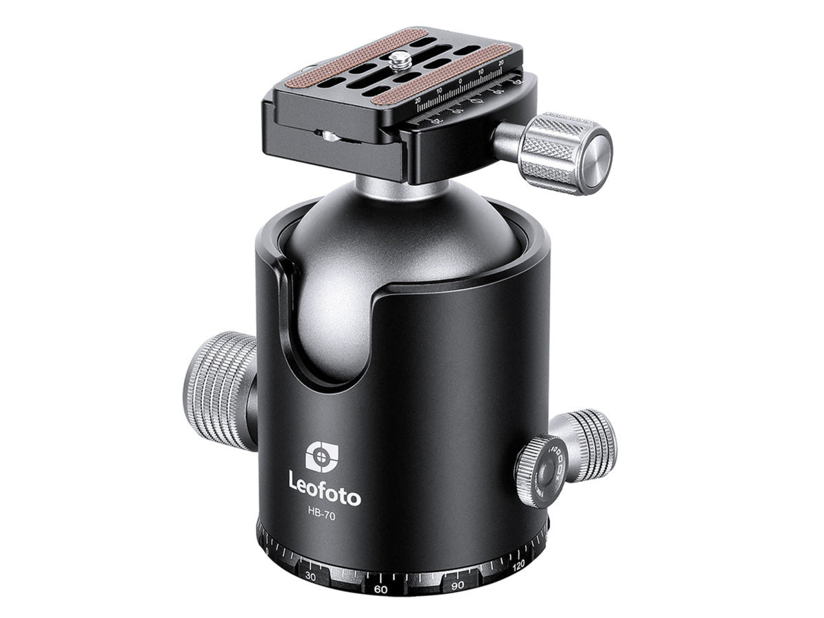 Leofoto HB-70 70mm Pro Heavy-Duty Ball Head w/Quick Release Plate & Case Black HB-70