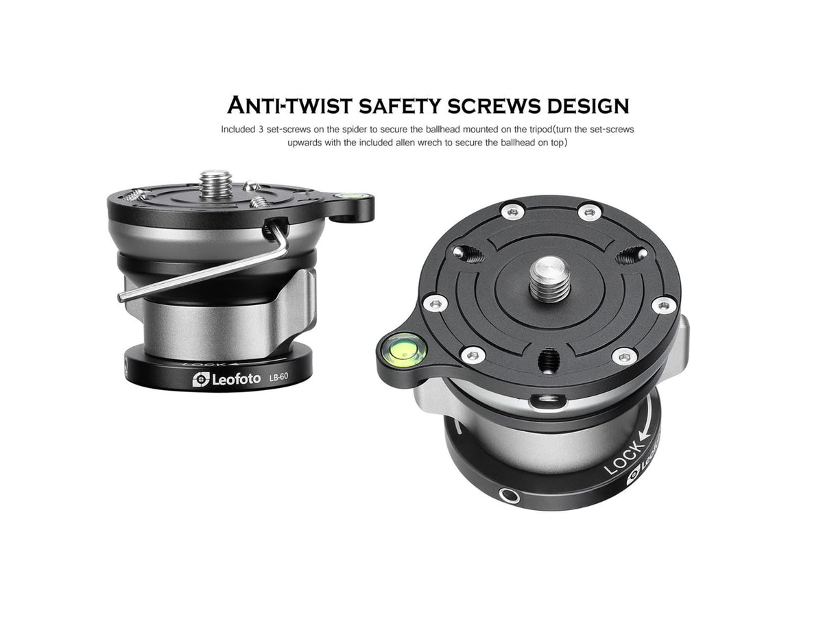 Leofoto LB-65LRC Leveling Head w/ Butterfly Handle Black LB-65