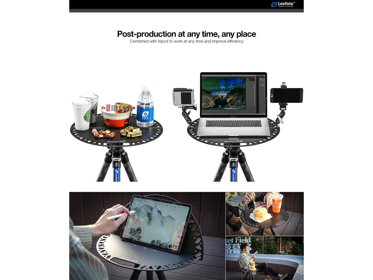 Leofoto LCH-4 Multi-Functional Folding Tray Arca 1/4'' 3/8'' Black LCH-4
