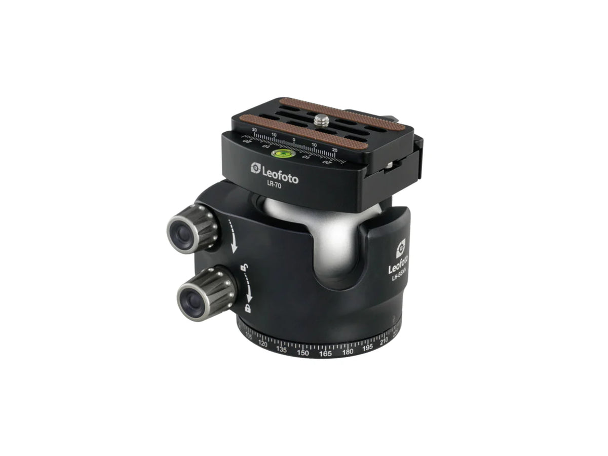 Leofoto LH-55NN/LR-70 No Neck Low Profile Ball Head & QR Plate Arca Black LH-55NNLR