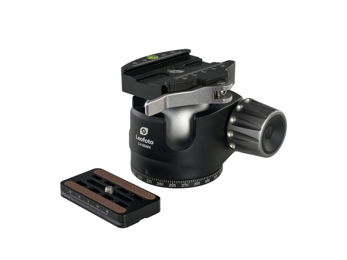 Leofoto LH-55NN/LR-70 No Neck Low Profile Ball Head & QR Plate Arca Black LH-55NNLR