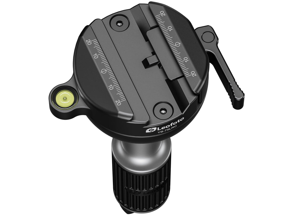 Leofoto YB-75LRC Leveling Head w/ Large Handle for 75mm Bowl Arca/Picatinny Hybrid Lever-Release Clamp Black YB-75LRC