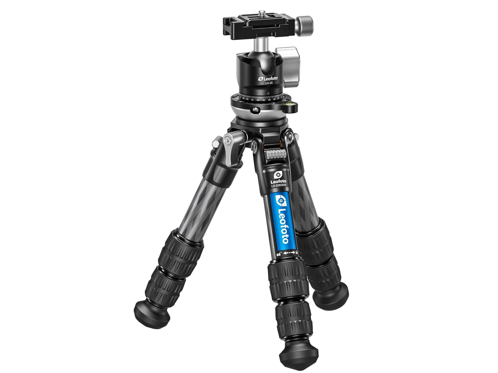 Leofoto LS-223CEX X Verison Table/Ground Mini Tripod w/ Integrated Leveling Base Ballhead Set Black LS-223CEXX+LH-25