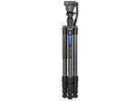 Leofoto LX-284CT-BV-5B Reversible Travel Tripod w/ Bino Fluid Head Kit Black