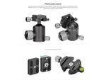 Leofoto LX-284CT/XB-38 Reversible Travel Tripod w/ Ball Head Set Black LX-284CT+XB-38