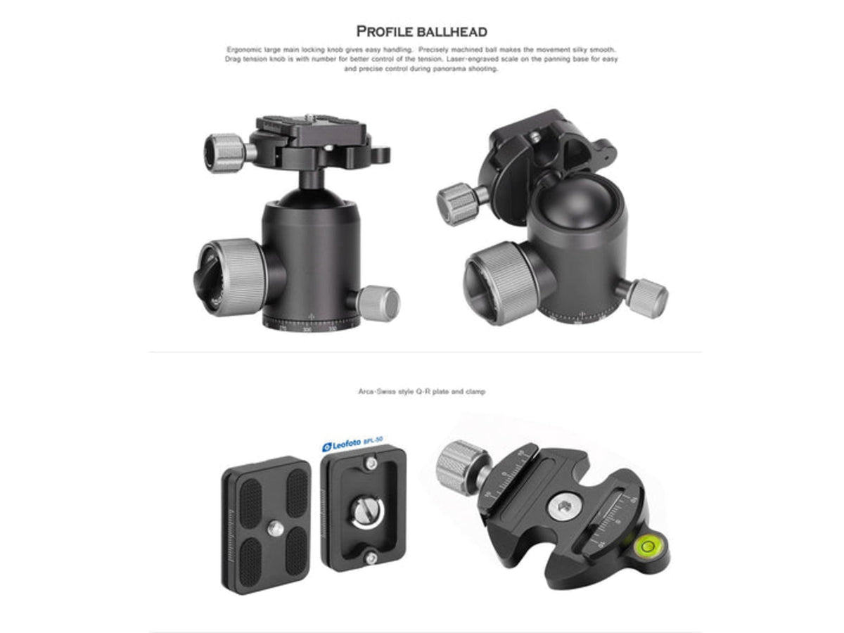 Leofoto LX-284CT/XB-38 Reversible Travel Tripod w/ Ball Head Set Black LX-284CT+XB-38