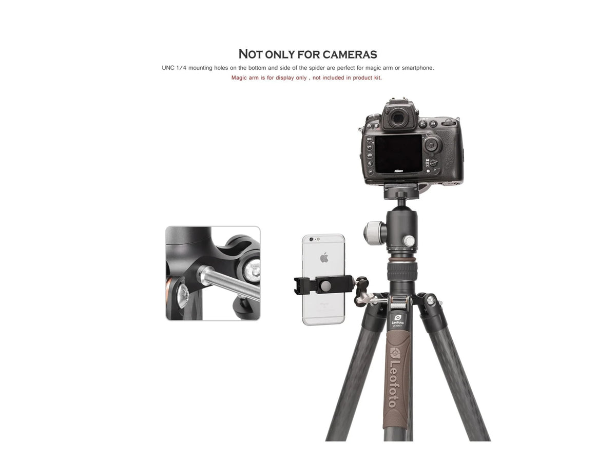 Leofoto LX-284CT/XB-38 Reversible Travel Tripod w/ Ball Head Set Black LX-284CT+XB-38