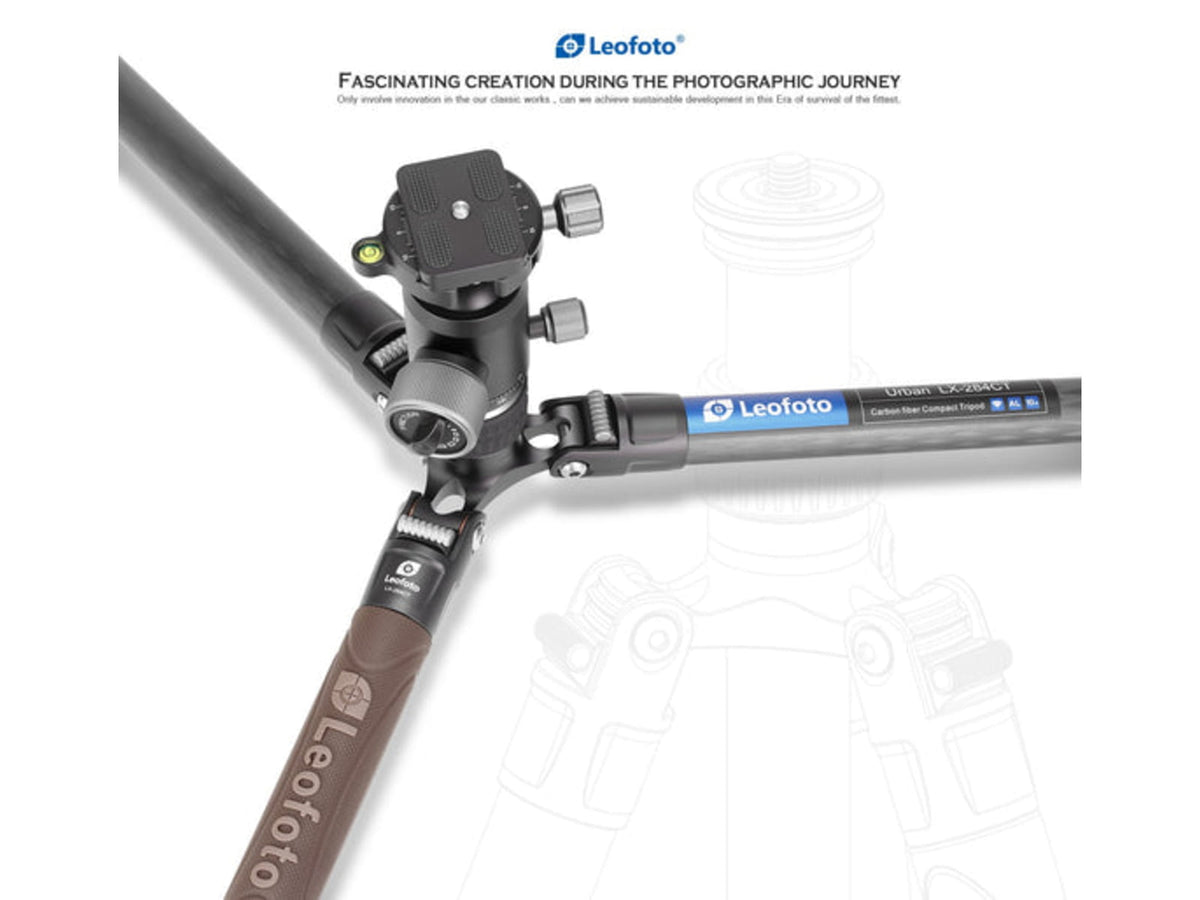 Leofoto LX-284CT/XB-38 Reversible Travel Tripod w/ Ball Head Set Black LX-284CT+XB-38