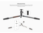 Leofoto LX-284CT/XB-38 Reversible Travel Tripod w/ Ball Head Set Black LX-284CT+XB-38