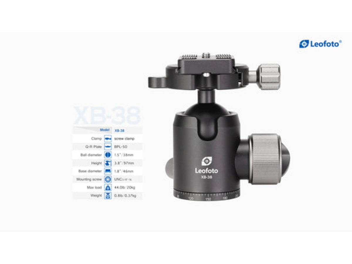 Leofoto LX-284CT/XB-38 Reversible Travel Tripod w/ Ball Head Set Black LX-284CT+XB-38