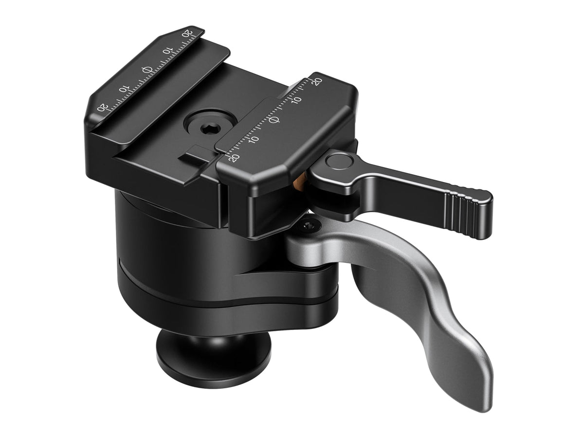 Leofoto MA-40X Outdoors Lever-Release Rapid Lock Ball Head w/ Hybrid Clamp Arca/Picatinny Black MA-40X