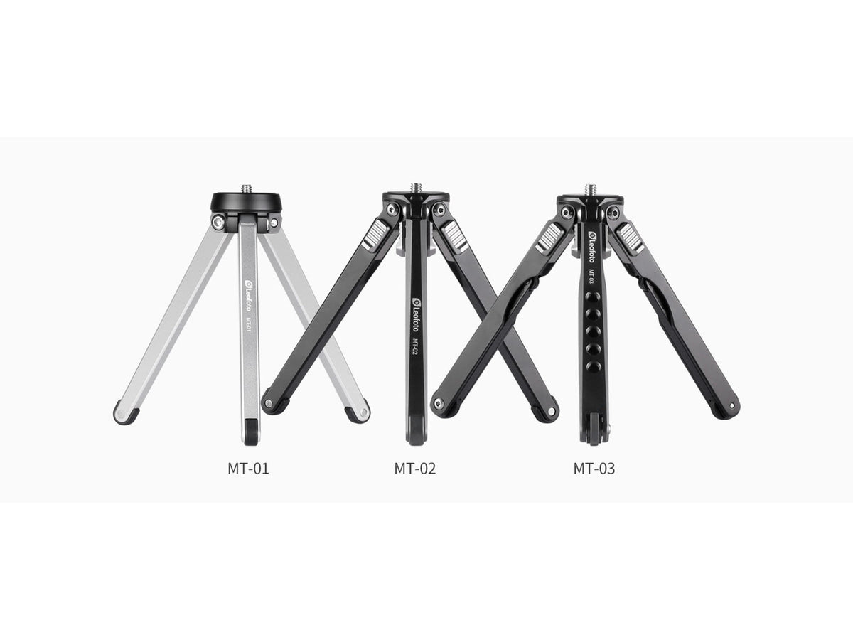 Leofoto MT-02 Aluminum Mini Table Top Tripod w/ Ball Head Kit Black MT-02+LH-25
