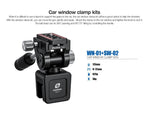 Leofoto WN-01/SW-02 Car Window Clamp Kit Windows Mounting Head for Binoculars/ Lens and Camera Black WN-01+SW-02