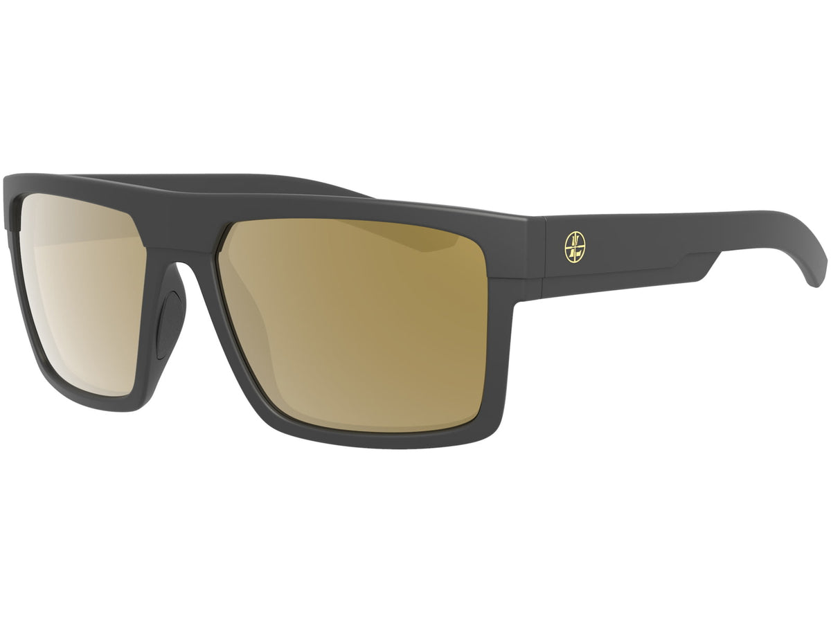 Leupold Becnara Sunglasses Matte Black Frame Square Bronze Mirror Lens Polarized Regular-Wide