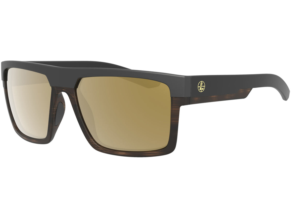 Leupold Becnara Sunglasses Matte Black Frame Square Bronze Mirror Lens Polarized Regular-Wide