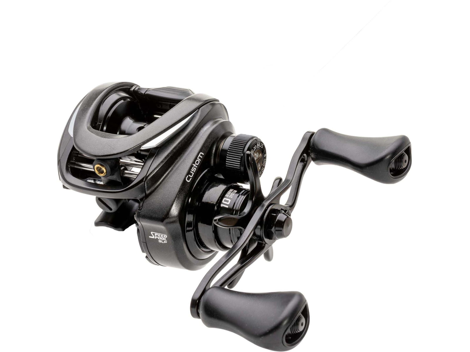 Lew's Custom Baitcast Reel 9+1 Bearings 8.3-1 Ratio Aluminum Frame and Sideplates ParaMag RX Brake Carbon Fiber Drag Speed Gears P2 Super Pinion RH