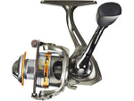 Lew's Laser Lite Spinning Reel SZ 100 Reel 6+1 Bearings 5.1-1 Ratio Graphite Frame and Sideplate Speed Lube Multi-Disc Drag Reversible Retrieve