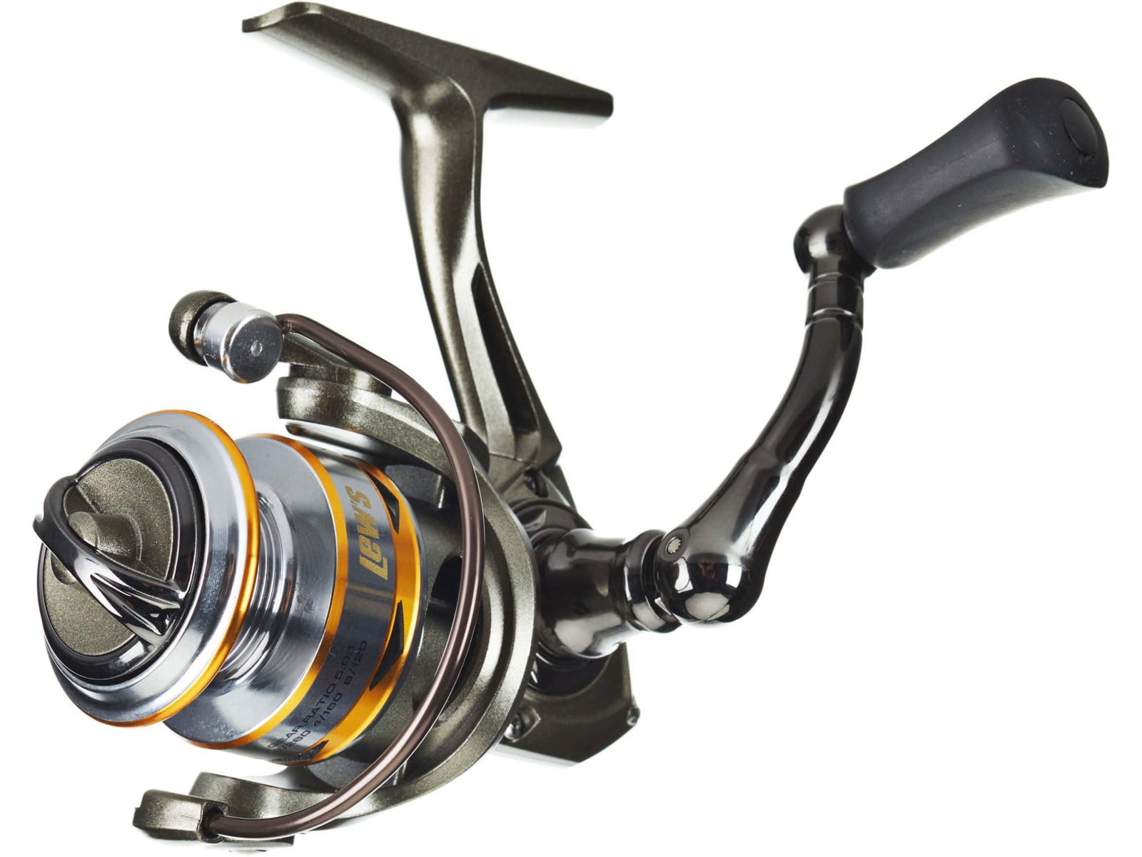 Lew's Laser Lite Spinning Reel SZ 100 Reel 6+1 Bearings 5.1-1 Ratio Graphite Frame and Sideplate Speed Lube Multi-Disc Drag Reversible Retrieve