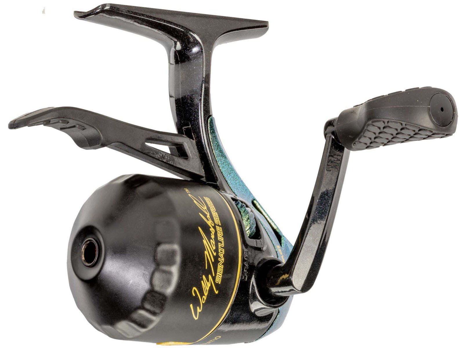 Lew's Wally Marshall Signature Series Underspin Reel 2+1 Bearings 4.3-1 Ratio All Metal Gears Reversible Handle Combat Grip Knob 6lb Line Green/Gold