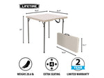 Lifetime Products 37-Inch Fold-In-Half Table and 4 Chairs Set Light Commercial Almond Small 81324