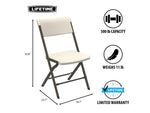 Lifetime Products 37-Inch Fold-In-Half Table and 4 Chairs Set Light Commercial Almond Small 81324