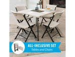 Lifetime Products 37-Inch Fold-In-Half Table and 4 Chairs Set Light Commercial Almond Small 81324