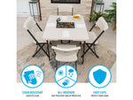Lifetime Products 37-Inch Fold-In-Half Table and 4 Chairs Set Light Commercial Almond Small 81324