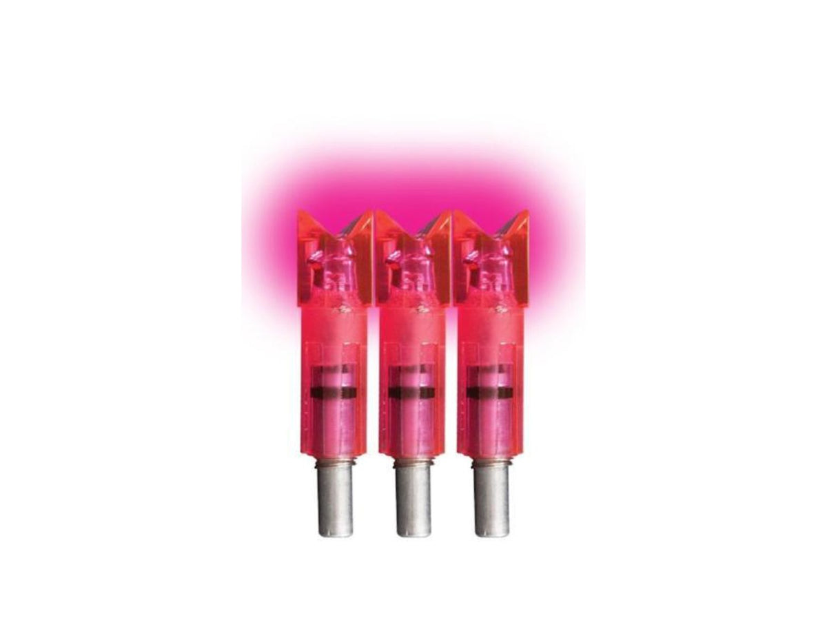Lumenok Lighted Crossbow Nock Easton/Beman Carbon Crescent Bolt Ends 3-Pack Pink ECC3P